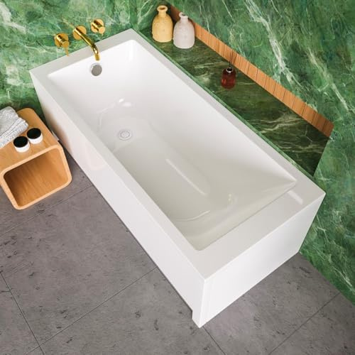 ECOLAM Badewanne TAMI 150x70 Schürze Wanne Acrylwanne Rechteck Ablauf Füße | direkt vom Hersteller Top Qualität echtes Sanitäracryl modern Verkleidung keine Fliesen nötig