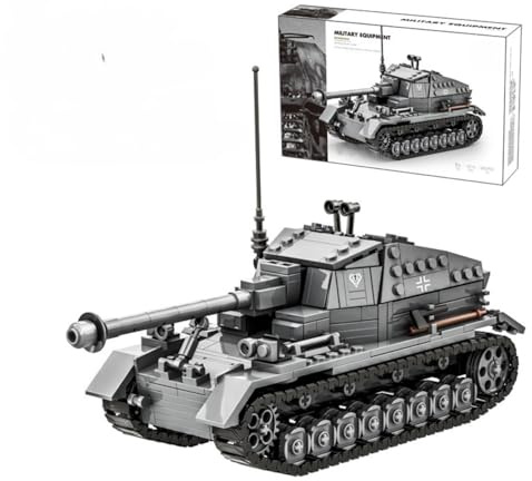 JUCYJULY Technik Panzer Bausteine für Dicker Max Jagdpanzer, 632 Klemmbausteine Panther Panzer Bausatz, MOC Militärischer Schwerer WW2 Tank Modellbausatz Spielzeug Geschenk für Kinder Erwachsene