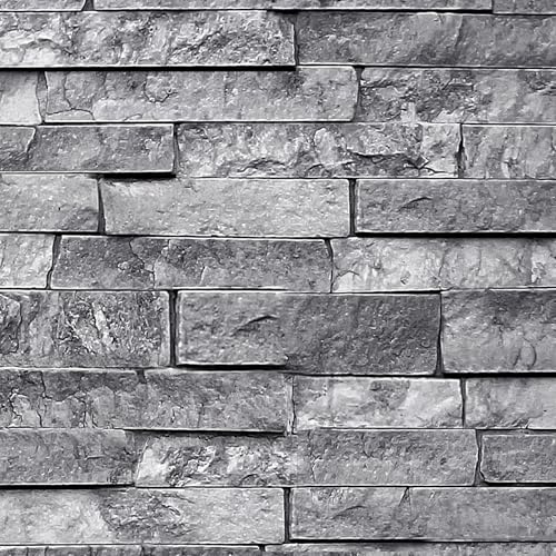 Shackcom Grey Brick Wallpaper Peel and Stick 2 Rolls 40 x 300cm, Retro Faux 3D Rock Stone Textured Contact Paper Self-Adhesive Removable Waterproof & Oilproof for Kitchen Back-Splash, Bathroom