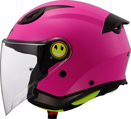 LS2, Casco Moto Jet para Niños FUNNY II SOLID Gloss Pink, S