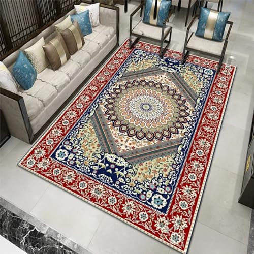 Alfombra suave al tacto con diseño Vintage de retales coloridos, alfombras antideslizantes for sala de estar, alfombra suave lavable antideslizante extragrande for decoración del hogar(Pattern 11,180*