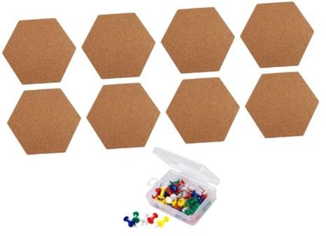 Parliky 8stücke Sechseckige Korktafel Selbstklebend Für Wand Büro Diy Korkplatten Selbstklebende Als Nachrichtentafel Kork-pinnwand Korkbrett Für Home Office Memo Tafel