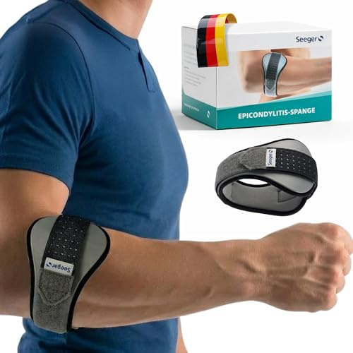 Seeger Medizinische Epicondylitis-Spange – Tennisellenbogen-Bandage für Golferarm & Schmerzen, Stützend & Entlastend | Für Herren & Damen, Rechts & Links, Perfekt für Kraftsport & Gym (Gr.3)