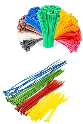 Colored Zip Ties 4 Sizes Multi-Color Zip Cable Ties 100 Pieces Assorted Colors Self-Locking Zip Cable Ties Black,Red,Yellow, Blue,Green Zip Ties for Deco Mesh Wreath Supplies,Outdoor and Home