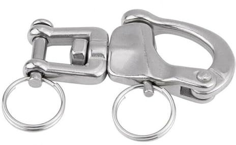 Grillete de resorte de acero inoxidable ligero y fuerte con horquilla para barcos y embarcaciones, fácil de quitar, grillete de liberación rápida