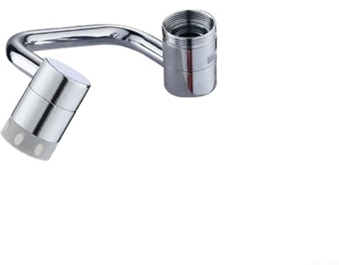 Metall-Wasserhahn-Verlängerung für Küche und Badezimmer, Dual-Wassermodus, spritzwassergeschützt, mechanisches Rohr mit 1080° drehbarem Auslauf, verstellbare Höhe, U-förmiges Design für Waschbecken (A