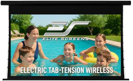 Elite Screens Yard Master 140-INCH Tab-Tension Wireless Outdoor Projector Screen – Built-in Battery, IP33 Rated Water-Resistant Backyard Movies Outdoor Entertainment, OMS140WHT2-ELECT-BAT