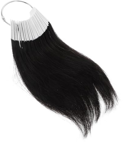 CIYODO 30 Pièces Nuancier Cheveux Humains pour Coloration Échantillons Réutilisables Naturels Anneau PVC Clair pour Entraînement Coiffure et Test