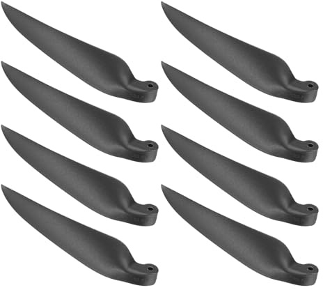 MECCANIXITY RC Glider Propeller Replacement Prop Blades, 9x6 Inch RC Folding Propeller Nylon Blades Parts for Spinner D28-D48mm Glider Airplane Prop Replacement(Black, 4 Pairs)