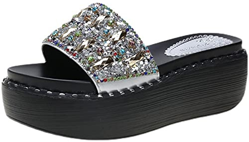 Sandales pour Femmes Femmes Pantoufles calices de Plate-Forme Talon Les glissements Solides à l'extérieur de Chaussures dames6