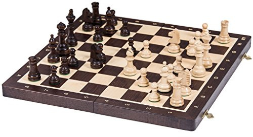 Square - Pro Schach Turnier Nr 4 Wenge - Schachbrett & Gewichtete Schachfiguren - Schachspiel aus Holz - Staunton 4