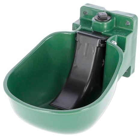 EXCELLENT Suministros Para El Caballo Plástico De Cuenco De Agua Con Cuchara Verde