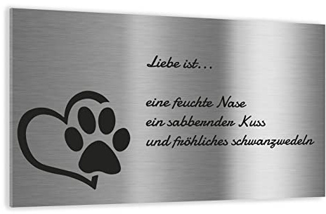 Jung Edelstahl Design in verschiedene Größen personalisierbar, Diverse Motive, Edelstahlschild z.B. als Türschild, Büro- oder Briefkasten Schild, Pulverbeschichtet oder gebürsteter Edelstahl