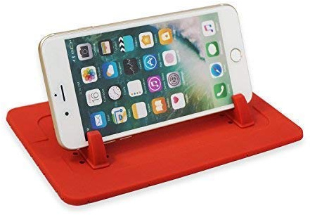 DreamLine Products Car Phone Holder Dashboard Mat - STANDARD Edition, Universal Mobile In Car Phone Mount For All Vehicles Cell Phones GPS, iPhone Plus 8 10 X, Samsung S9, HTC (RED)