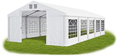 Das Company Tenda per Feste bianco 5x10m Impermeabile 580 g/m2 PVC tetto modulare Costruzione Winter sul Fondo e Rinforzi Tetto e dell'Ingresso tutto l'anno Tenda da Giardino
