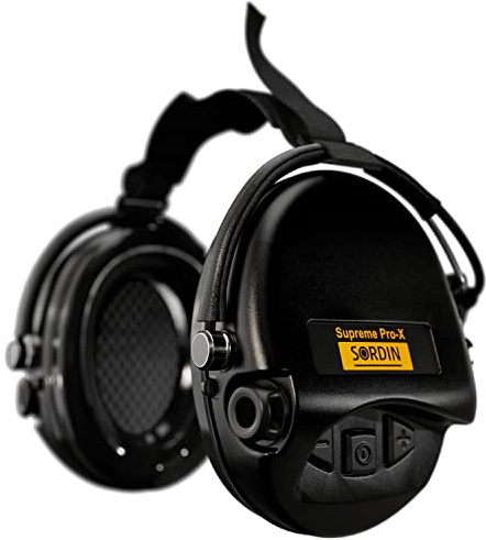 Sordin Pro-X Kapsel-Gehörschützer - 76302-X-02-S - Gehörschutz aktiv & elektronisch mit Neckband - Schaumkissen - Schwarz