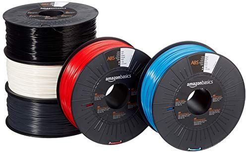 Amazon Basics ABS 3D-Drucker Filament, 1.75 mm, 1 kg pro Spule, 5Stück Spulen, 5 Mehrfarbig