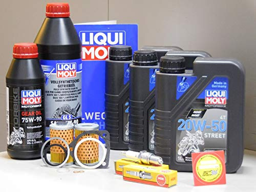 MotorFunSports Wartungs - Set kompatibel für BMW R 45 - Öl, Ölfilter, Zündkerze, Inspektion, Service