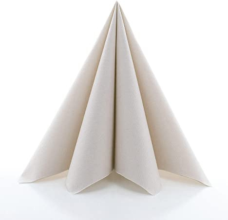 Mank GmbH Airlaid Servietten 40 x 40 cm Neutral perfekt für Gastronomie und Feiern stoffähnlich und saugstark 50 Stück (Pebble Stone)