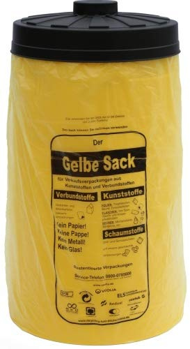 Will-Jeder 2. Wahl - Sacktonne gelb für den gelben Sack - Deckel nach Verfügbarkeit, vorwiegend schwarz