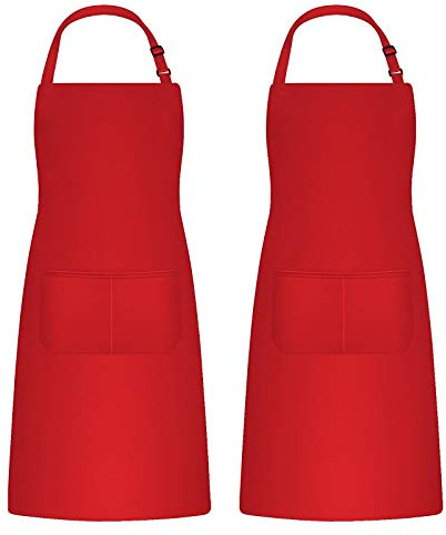 Catime 2 STK Kochschürze für Männer Damen, Backschürze mit 2 Taschen für Küche, Malerschürze Erwachsene Latzschürzen Apron Einstellbar für Gartenarbeit