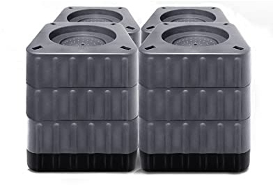 Anti-Vibrationsmatte Waschmaschine Antiruschmatte Fußpolster Waschmaschinen-Untergestell Sockel Vibrationsdämpfer Schwingungsdämpfer für Trockner Kühlschrank, Sofa, 4er Set (8cm)