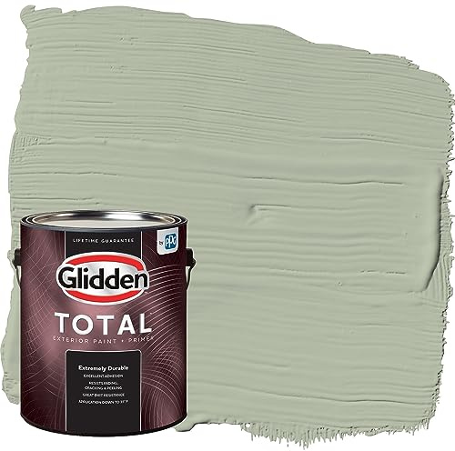 Glidden Total Exterior Paint & Primer All-in-One, Light Sage/Green, Flat, 1 Gallon
