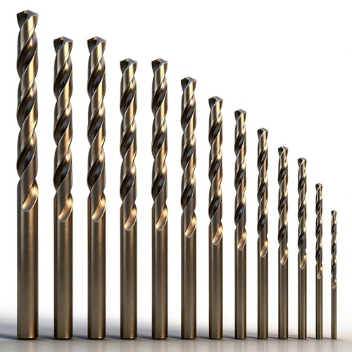 CYLBAQ 13 Stück Metallbohrer Set M35 HSS Cobalt Bohrer Kobalt Jobber Bohrer Set, 1.5-6.5mm Holzbohrer Satz Schlangenbohrer Spiralbohrer zum Bohren auf Edelstahl, Harte Stähle, Metall