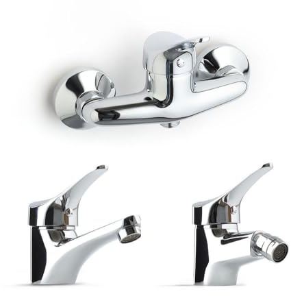 Ensemble de robinets pour lavabo, bidet et douche extérieure en laiton chromé | Cembra
