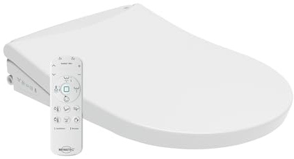 MEWATEC O800-U Dusch-WC Aufsatz - U-Form - extra flaches Dusch-WC mit Booster-Funktion - Mit Fernbedienung& Föhn - Für mehr Hygiene im Bad