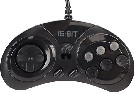 VBESTLIFE 16-Bit-Gamecontroller für 9-poliger 16-Bit-Handheld, Ergonomisches Klassisches Gamepad mit Richtungstasten mit Rundem Zifferblatt