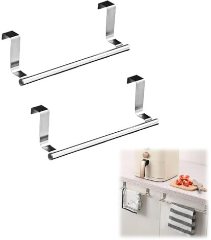 2 PCS over Door Towel Rail,Over Radiator Towel rail,Tea Towel Holders for Kitchens,Kitchen Towel Holders,Towel Holder for Kitchens And Bathrooms with Anti-Slip Scratch-Protecting Stripe