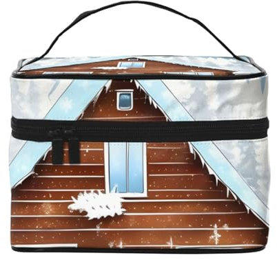 Winter Fawn Reise-Kosmetiktasche, Reise-Kulturbeutel, Kosmetiktasche für Damen und Herren, geeignet für Kosmetik-Toilettenartikel, Schwarz , Einheitsgröße