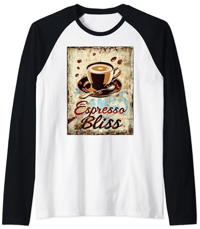 Espresso Bliss Tasse rétro Barista pour amateur de café Manche Raglan