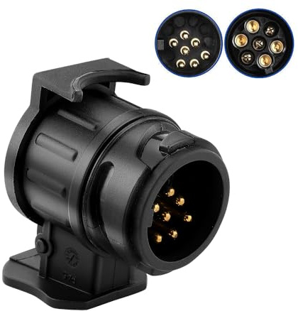 GEARMONSTER Anhänger Adapter 13 auf 7 Polig 12 V Systeme Anhängerkupplung | Anhängerkupplung Adapter, 13 Pin Stecker, 7 Pin Anhänger, PKW, LKW, KFZ, Wohnwagen, einfache Verbindung