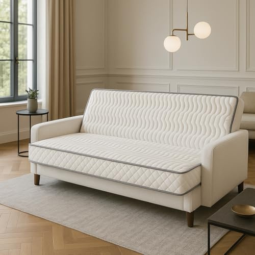 Literie Julien Matelas 120x190 cm Ferme pour Tous Clic Clac x 21 cm Ressorts ensaches + memoire de Forme - Dim Assise 60 cm - 5 Zones de Confort - Haute Resilience -