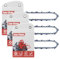 FuGuiB 12 Zoll Sägeketten 3er-Pack,30cm 1,1mm 3/8LP 44TG Ketten für Kettensägen,Austauschbare Kettensäge Kette, Gilt für Stihl MS 170, E14, MSE 140, MS 193, MS194 T