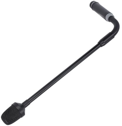 Micrófono Dinámico de Cuello de Cisne, Micrófono Profesional de Manguera Ajustable XLR Macho de 3 Pines para Mezclador de DJ con Soporte de Alimentación Fantasma de 48 V para