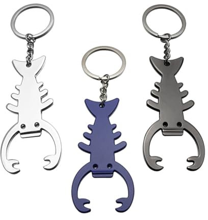 Alipis 3pcs Lobster Key Chain Bottle Opener Set Multi-Functional Metal Keyring for Beer Random Keychain Charm for