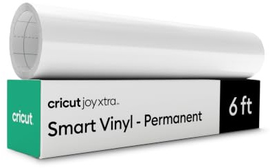Cricut Vinyl für Plotter | 1 Bogen | 24.1 cm x 1.8m | Weiß | Selbstklebende, permanente Plotterfolie für alle Cricut Schneidemaschinen | Joy Xtra Smart Vinyl