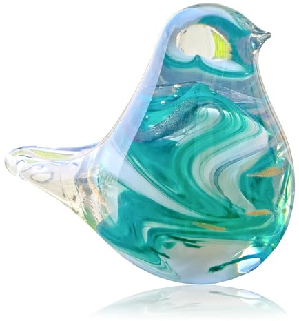 ARJDXDP Figura de Pájaro de Cristal Coleccionable, Hecho a Mano de Vidrio Soplado Pájaro Figura Cristal, Adorno de Vidrio para Pájaros Pequeños, Decoración para el Hogar, Regalos de San Valentín