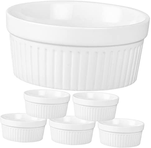 Holibanna Lot De 6 Ramequins En Céramique 2,5 Pouces Pour Desserts Pudding Et Muffins Accessoire De Cuisson Pratique Résistant Et Facile à Nettoyer Pâtisserie à
