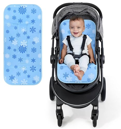Orzbow Colchoneta Silla Paseo Universal, Grande Gel Colchoneta Refrigerante Carro para Enfriamiento Rápido, Cómodas Funda Refrigerante para Silla Coche 1/2/3, Fácil de Instalar & Limpiar, Azul