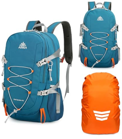 Geila Rucksack 35L Hiking Backpack，Mountaineering Backpack with Rain Cover for Travelling Outdoors Camping Mountaineering Hiking Cycling