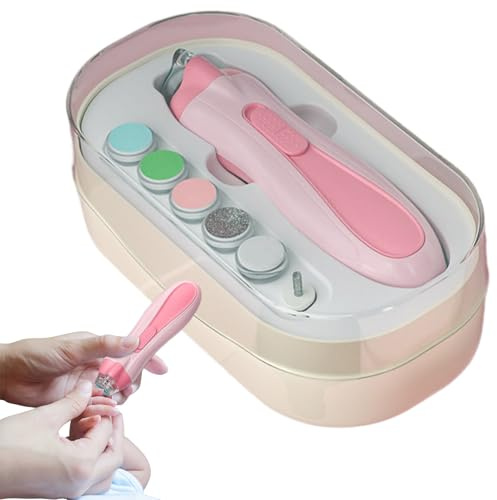 Clipper de uñas automático, archivo de uñas eléctrico para bebés Cortador | Establecimiento de atención de manicura infantil con luz LED anti-Piñón Kit de búfer de ajuste de baterí