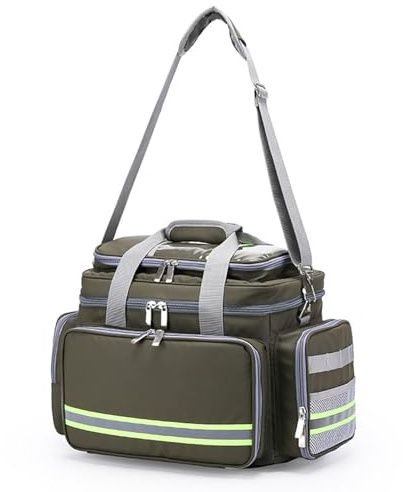 First Responder Tasche, leer, professionell, groß, Erste-Hilfe-Set, medizinische Notfalltasche mit herausnehmbaren Inneneinteilungen für Sauerstofftank für EMT, EMS, Krankenschwestern, Sanitäter