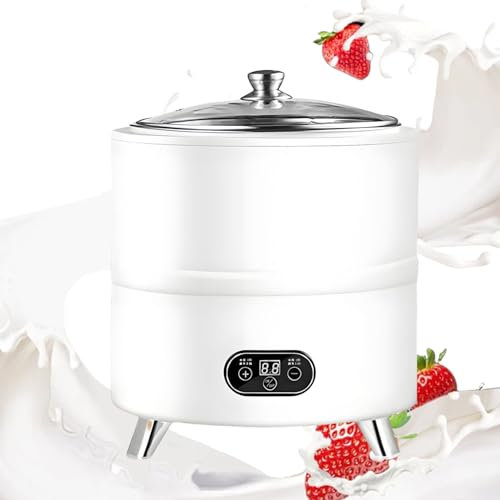 MOFGOE Yaourtière Commerciale avec Écran LCD, Fermenteur Intelligent en Acier Inoxydable avec Contrôle De Température Constant, pour Ail, Natto, Cornichons Et Vin De Riz Sucré,Blanc,12L
