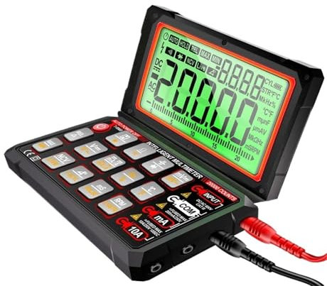 623 Smart Built-in Rechargeable Lithium Battery Car Multimeter Repair Tester 20000 Count Voltmeter Multitester Meter(623 Black Pro)
