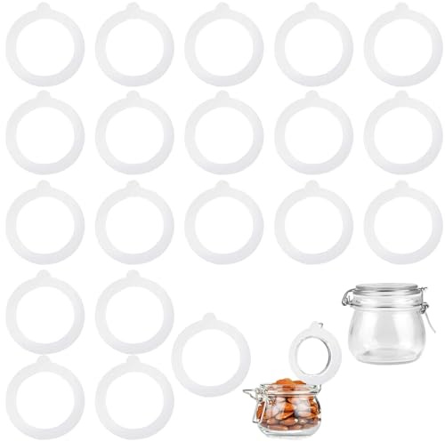 MFCGHXR Juntas de Silicona para tarros de Vidrio 20 Unidades Ø95mm x Ø70mm x 2mm Multicolor, Anillo hermético Reutilizable para conservación de Alimentos y tarros de conserva