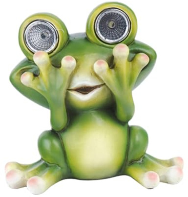 SUPVOX Lampe Solaire Jardin Grenouille Résine Décor Extérieur Statue Lumière Nocturne Écologique pour Terrasse et Pelouse